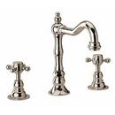 3-Hole Double Cross Handle Widespread Lavatory Faucet in Polished Nickel