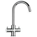 1-Hole Prep or Bar Faucet with Double Lever Handle in Polished Chrome