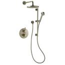 Thermostatic Shower System Trim with Double Lever Handle in Brushed Nickel
