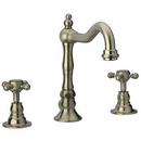 3-Hole Double Cross Handle Widespread Lavatory Faucet in Brushed Nickel