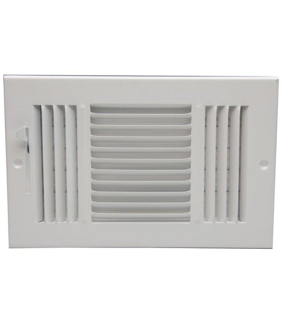 PROSELECT&reg; White 8 in. Residential Ceiling & Sidewall Register in White 3-way Steel 