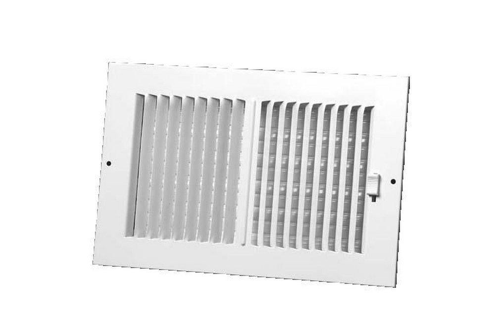 PROSELECT&reg; White 4 in. Residential Ceiling & Sidewall Register in White 2-way Steel 