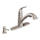Moen Spot Resist&reg; Stainless Steel 1.5 gpm Single Lever Handle Deckmount Kitchen Sink Faucet 3/8 in. Compression Connection 