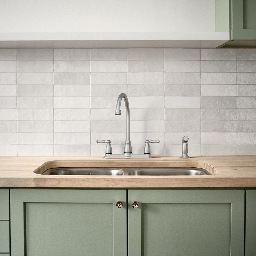 Moen Spot Resist&trade; Stainless Two Handle Kitchen Faucet 