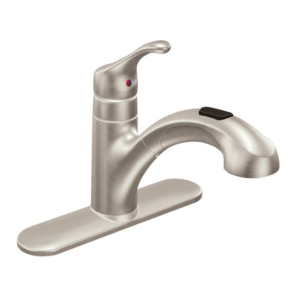 Moen Spot Resist&trade; Stainless Single Handle Pull Out Kitchen Faucet 