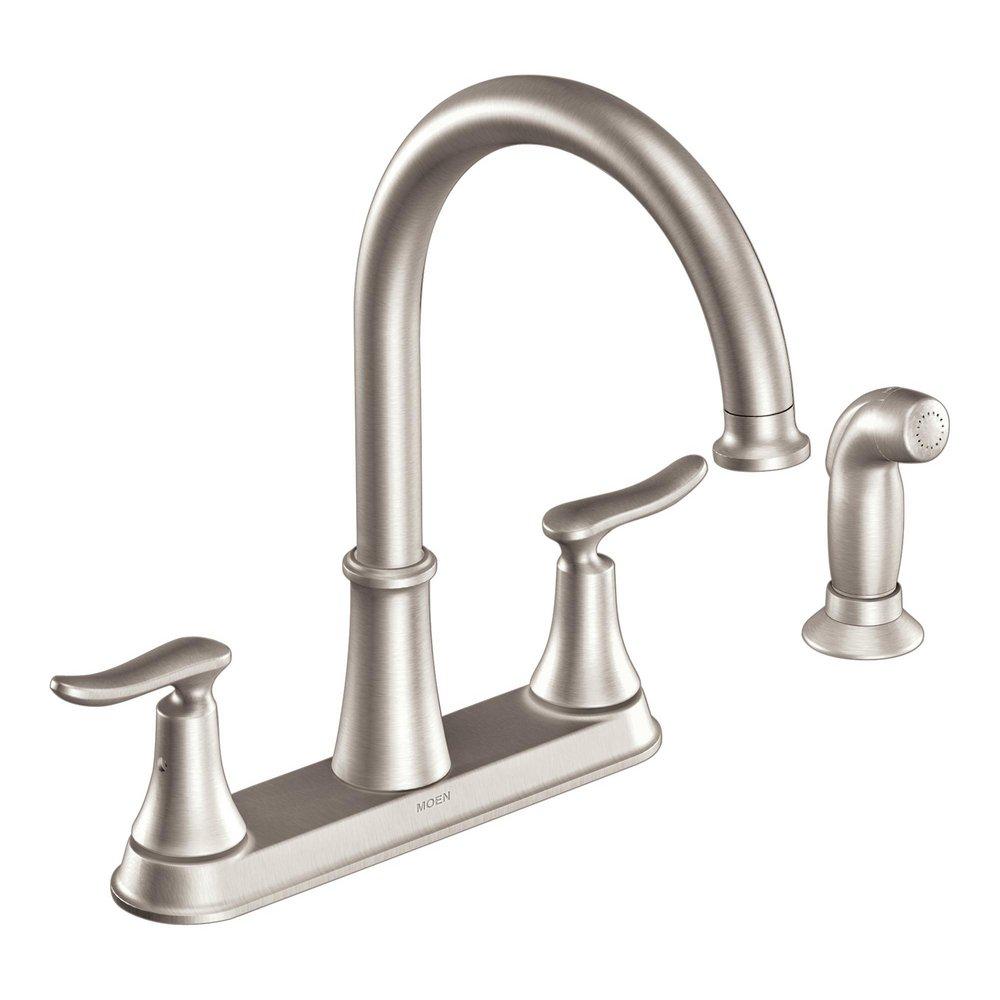 Moen Spot Resist&trade; Stainless Two Handle Kitchen Faucet 