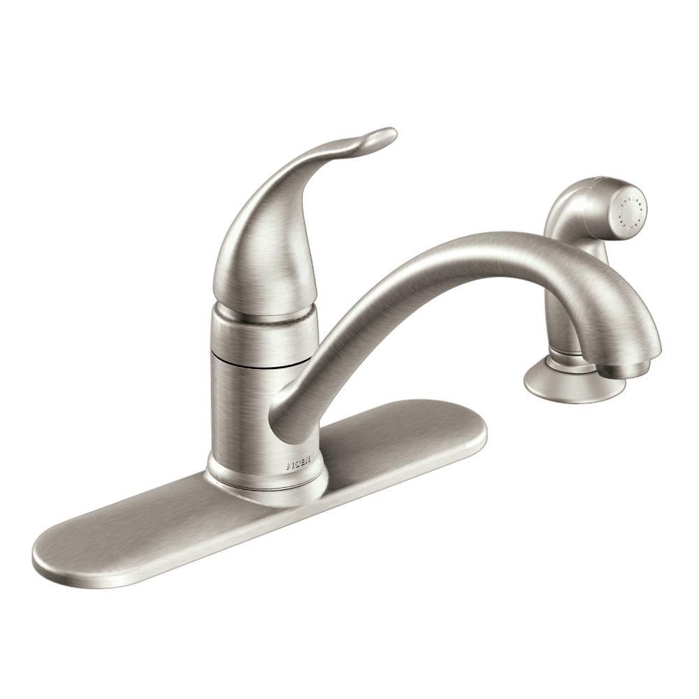 Moen Spot Resist&trade; Stainless Single Handle Kitchen Faucet 