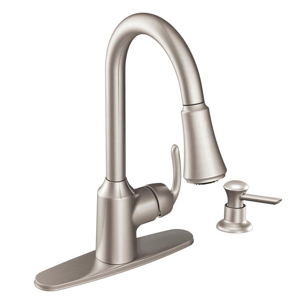 Moen Spot Resist&trade; Stainless Single Handle Pull Down Kitchen Faucet 