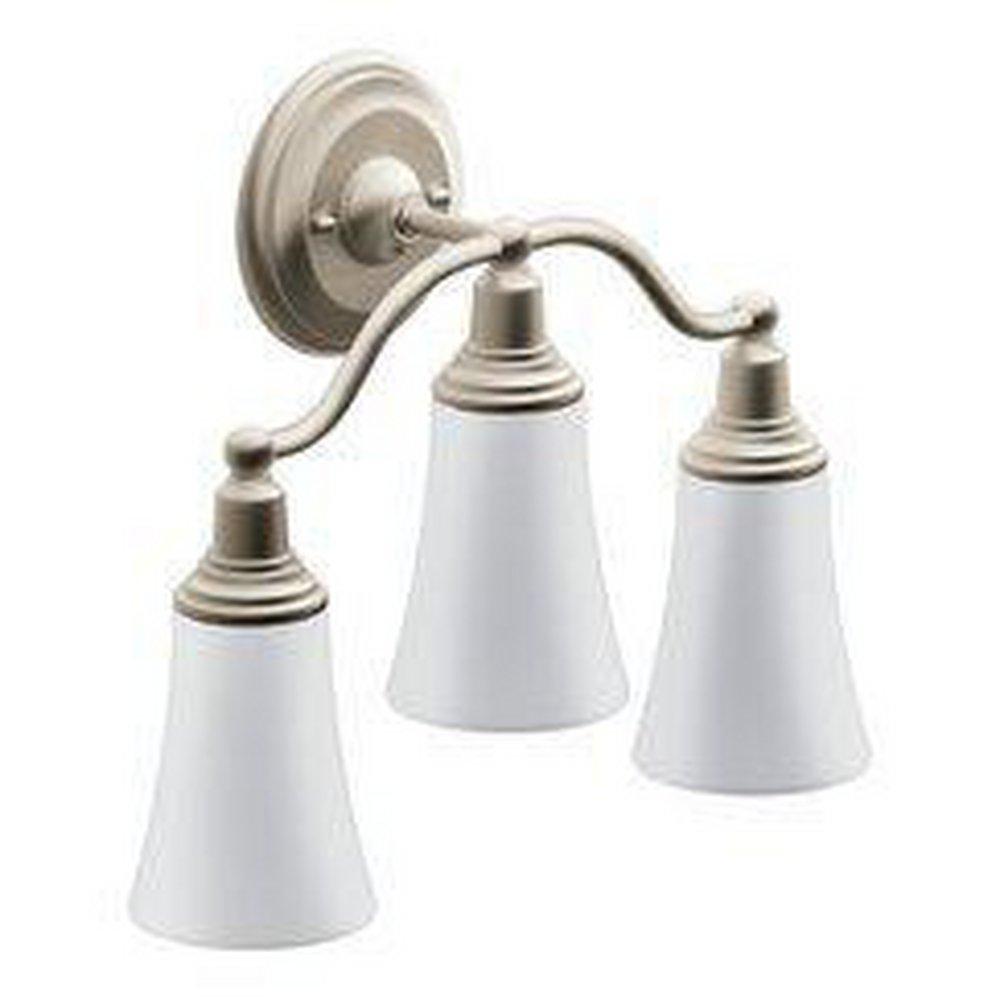 Moen Brushed Nickel 3-Globe Light Fixture 