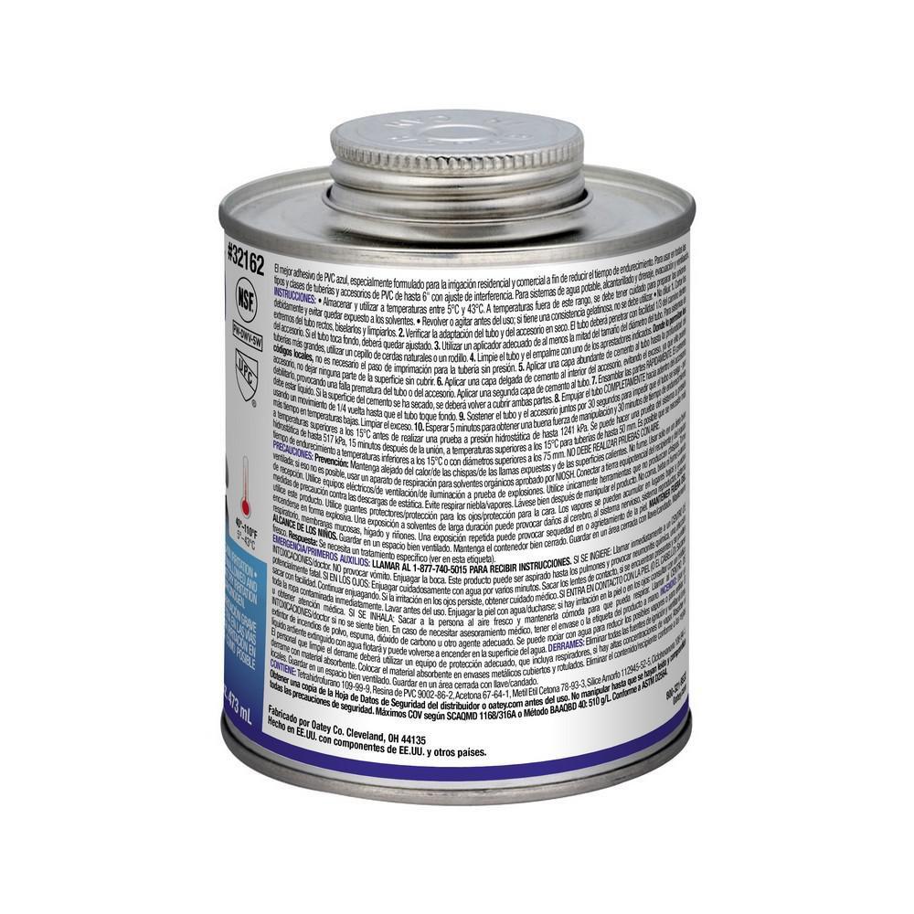 Oatey&reg; Blue Fast Set Plastic Blue Pipe Cement 