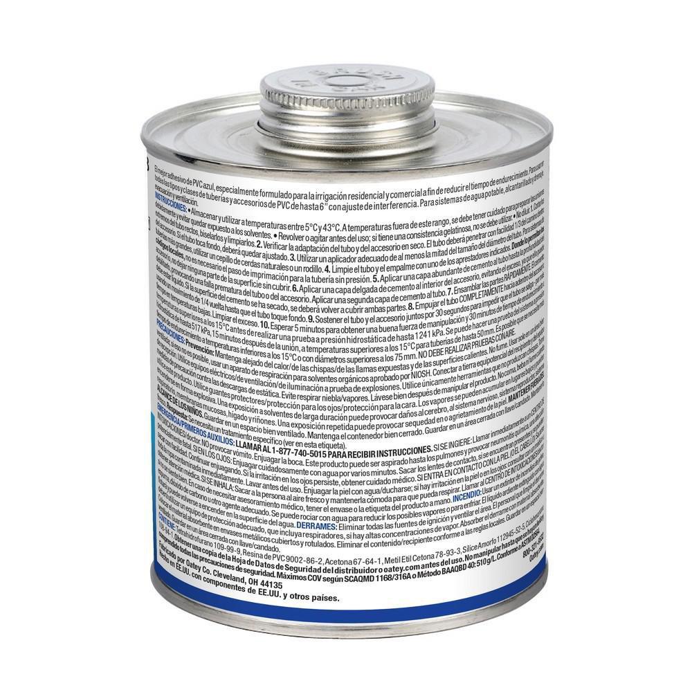 Oatey&reg; Fast Set Plastic Blue Pipe Cement 