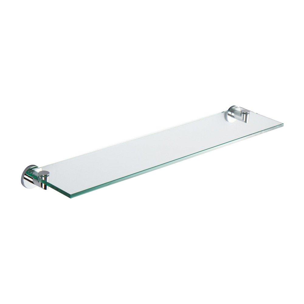 Ginger Polished Chrome 24 in. Brass and Glass Bathroom Shelf 