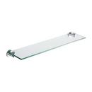 Ginger Polished Chrome 24 in. Brass and Glass Bathroom Shelf 