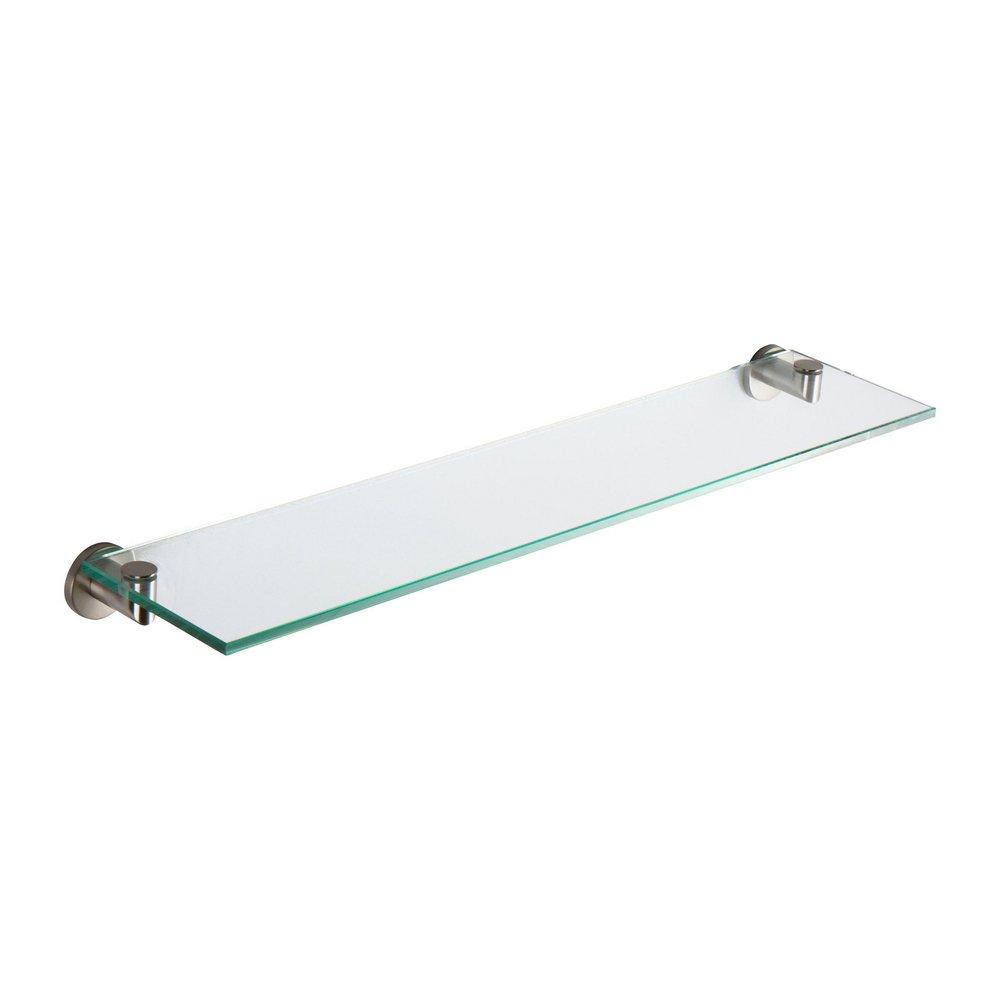 Ginger Satin Nickel 24 in. Brass and Glass Bathroom Shelf 
