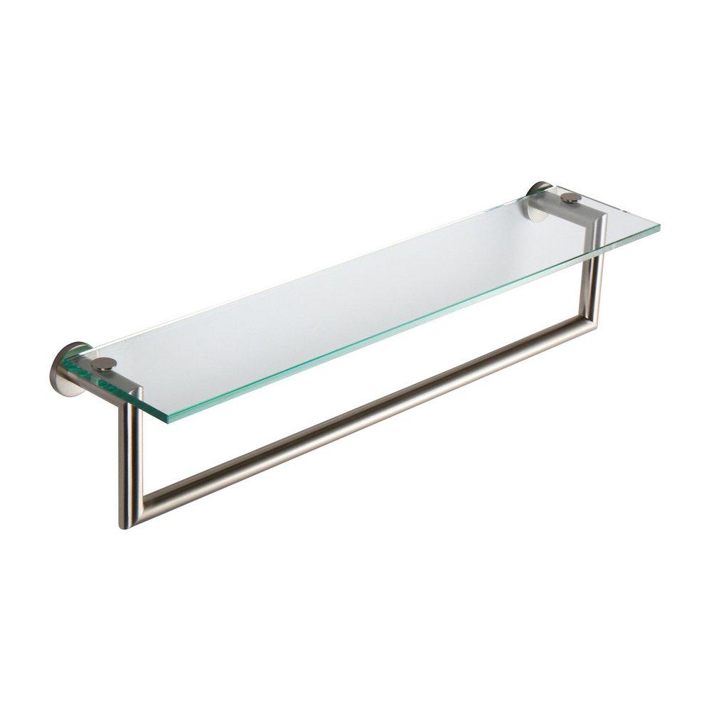 Ginger Satin Nickel 24 in. Shelf with Plain Towel Bar 