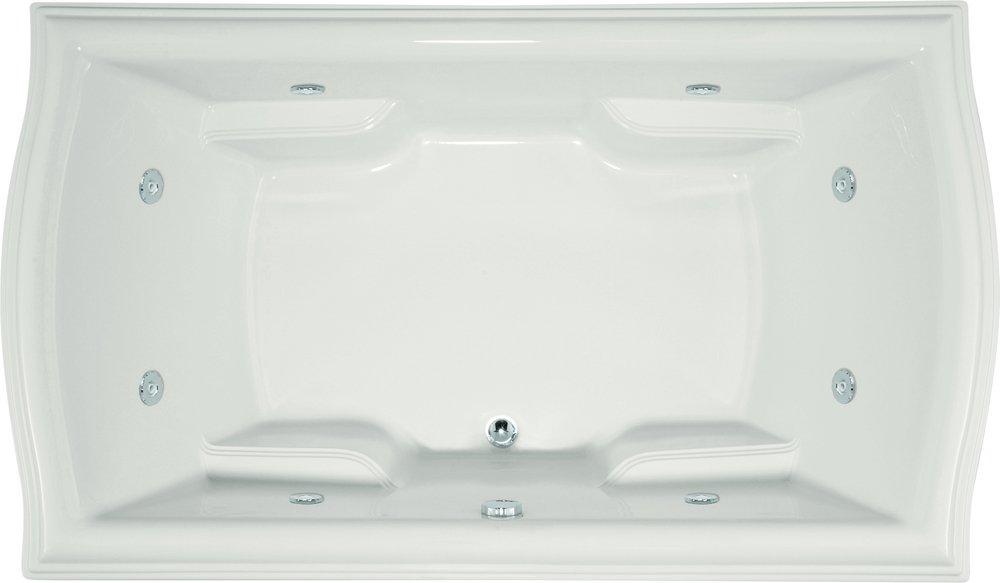 Hydro Systems Bone 72 x 42 in. Combo Drop-In Bathtub with Center Drain and with Side Drain 