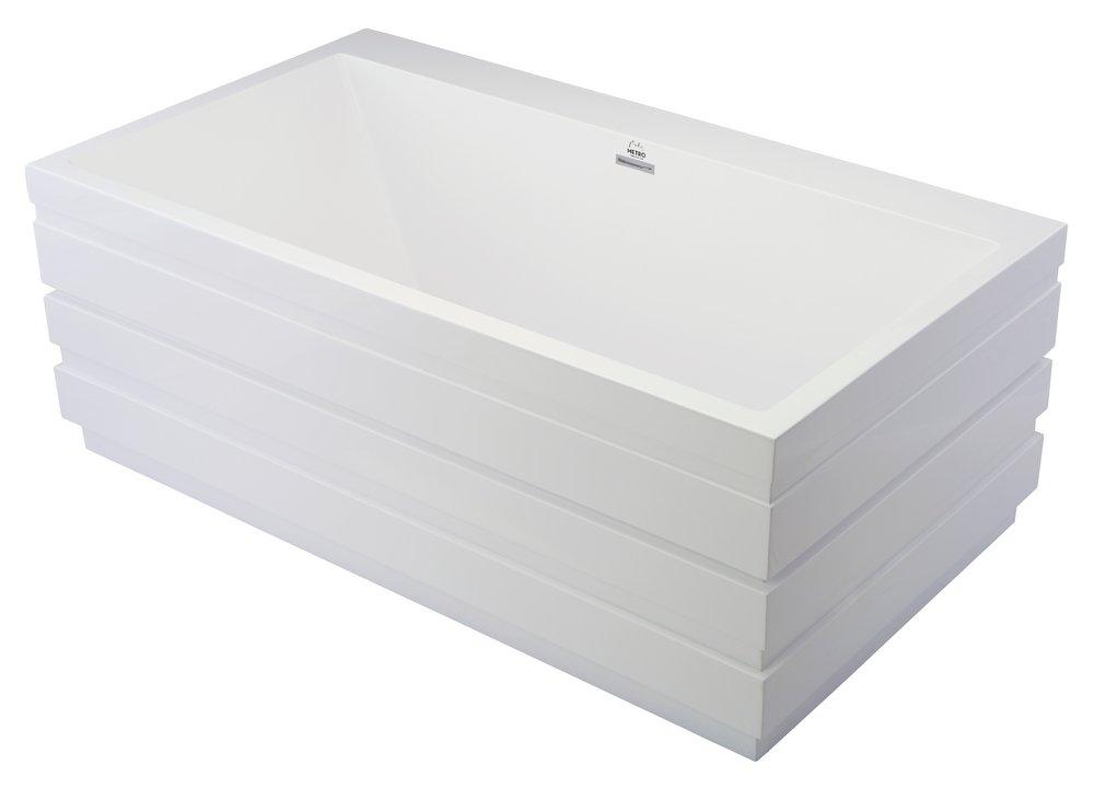 Hydro Systems White 72 x 32 in. Combo Drop-In Bathtub with Center Drain 