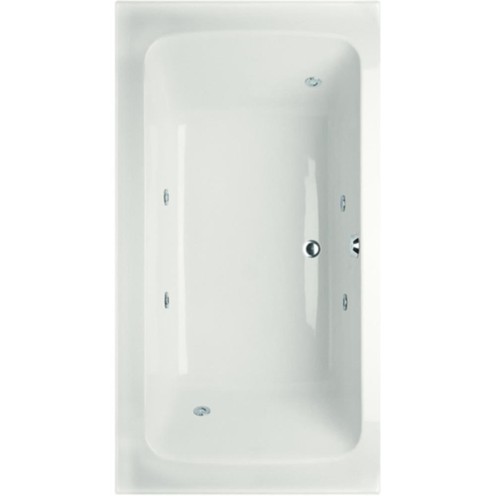 Hydro Systems White 72 x 36 in. Whirlpool Drop-In Bathtub with Center Drain 
