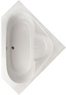 59 x 59 in. Acrylic Corner Soaking Tub with End and Off Center Drain in Biscuit