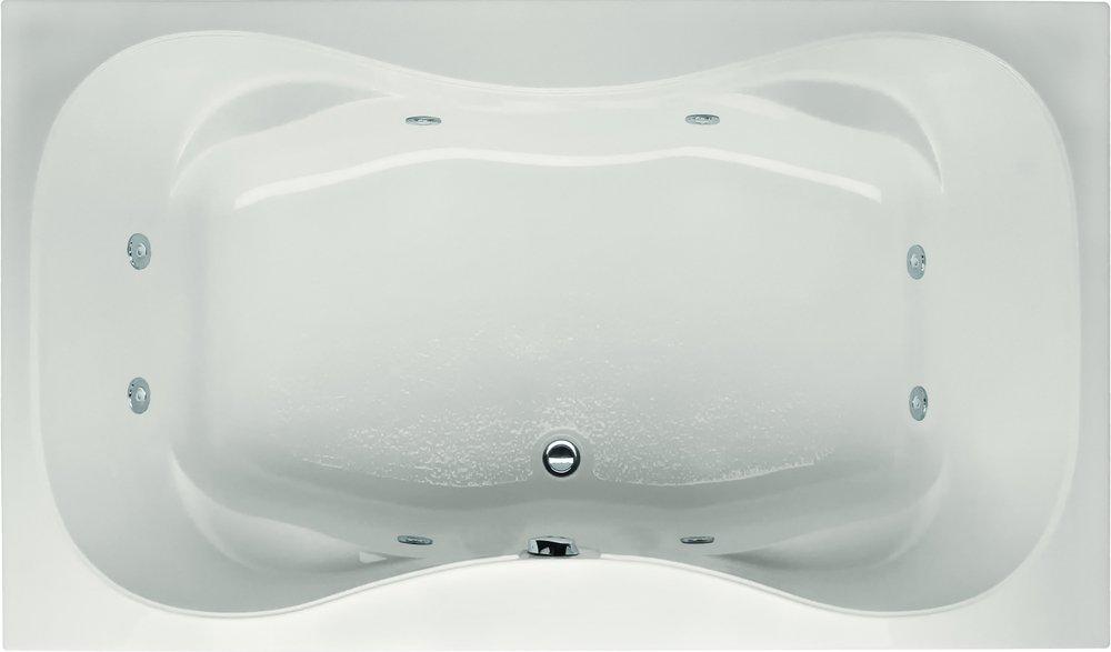 Hydro Systems Biscuit 60 x 42 in. Whirlpool Drop-In Bathtub with Center Drain and with Side Drain 