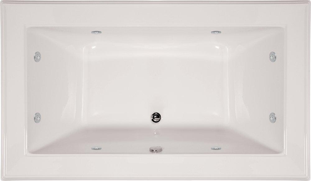 Hydro Systems Bone 72 x 42 in. Whirlpool Drop-In Bathtub with Center Drain and with Side Drain 