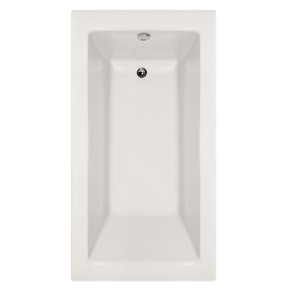 Hydro Systems Biscuit 60 x 60 in. 75 gal Acrylic and Reinforced Fiberglass Corner Drop-In Bathtub with Front Drain 