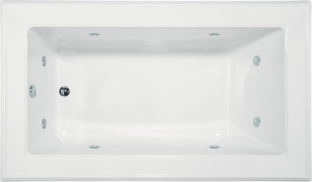 Hydro Systems Bone 72 x 42 in. Combo Drop-In Bathtub with End Drain 