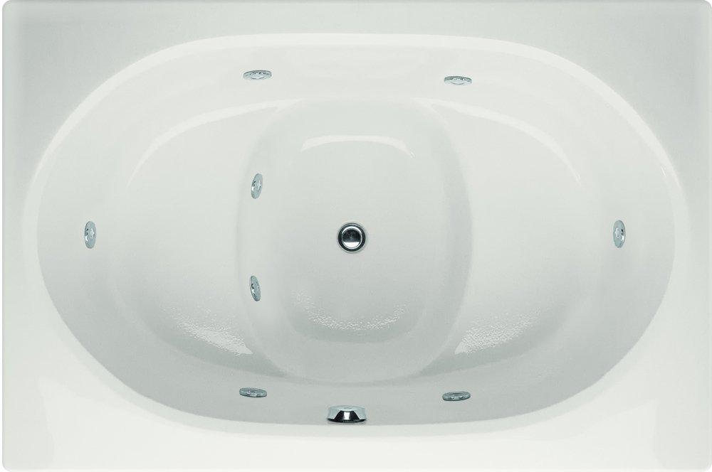 Hydro Systems White 60 x 40 in. Whirlpool Drop-In Bathtub with Center Drain 