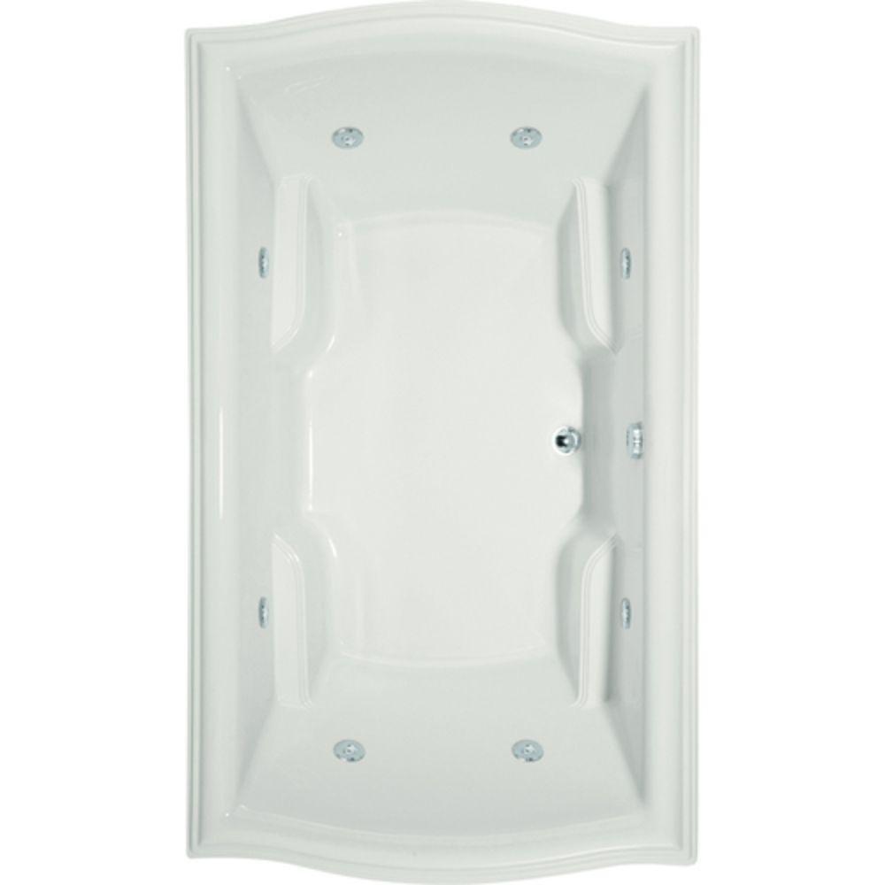 Hydro Systems White 72 x 42 in. Drop-In Bathtub with Center Drain 