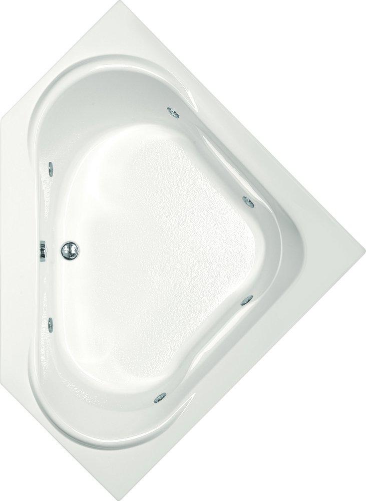 Hydro Systems Bone 55 x 55 in. Combo Drop-In Bathtub with Center Drain and with Side Drain 