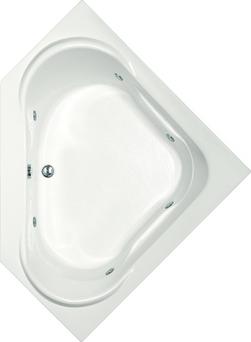 55 x 55 in. Combo Drop-In Bathtub with Center Drain and with Side Drain in Bone