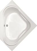 55 x 55 in. Acrylic Corner Soaking Tub with End and Off Center Drain in Biscuit