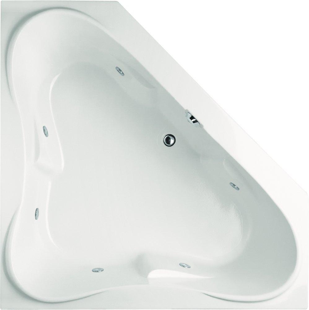 Hydro Systems White 60 x 60 in. Acrylic, Fiberglass and Plastic Corner Whirlpool Bathtub with Center Drain 