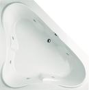 60 x 60 in. Acrylic, Fiberglass and Plastic Corner Whirlpool Bathtub with Center Drain in White