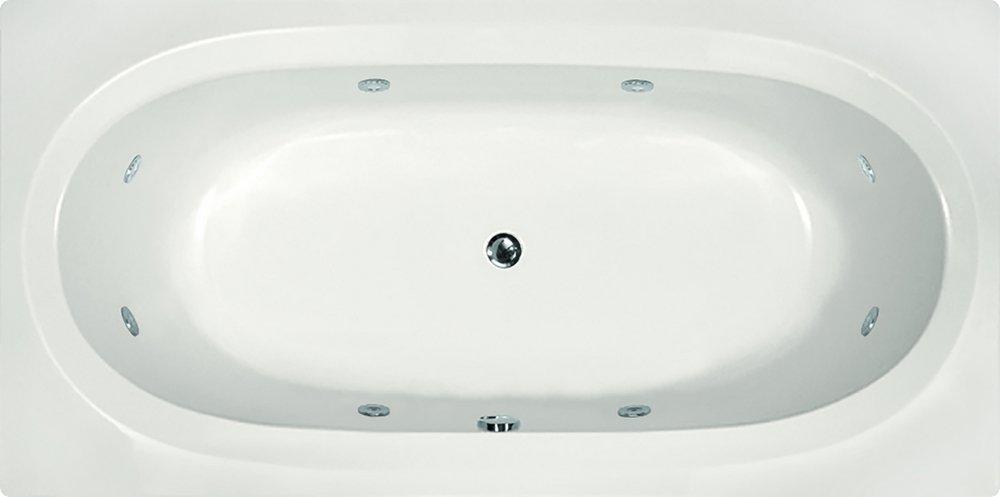 Hydro Systems White 72 x 36 in. Whirlpool Drop-In Bathtub with Center Drain 