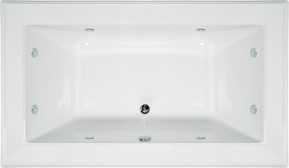 Hydro Systems Biscuit 72 x 42 in. Whirlpool Drop-In Bathtub with Center Drain and with Side Drain 