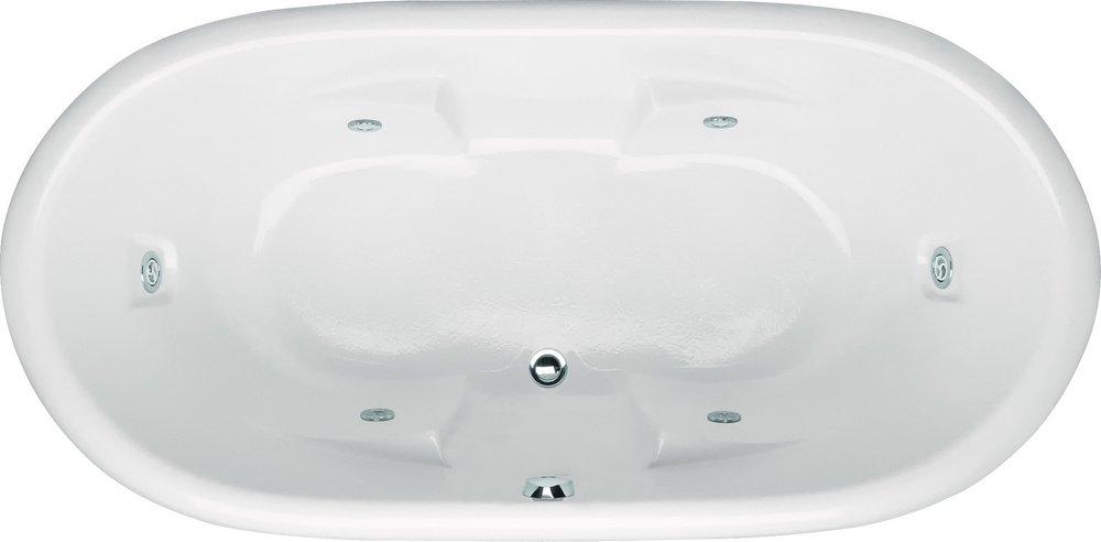 Hydro Systems Bone 72 x 36 in. Whirlpool Drop-In Bathtub with Center Drain and with Side Drain 