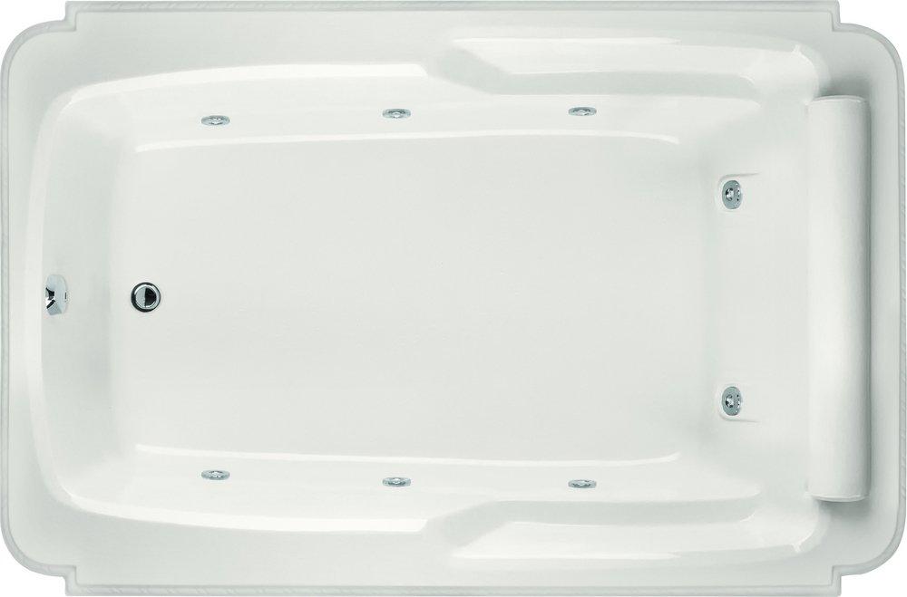 Hydro Systems Biscuit 74 x 48 in. Combo Drop-In Bathtub with End Drain 