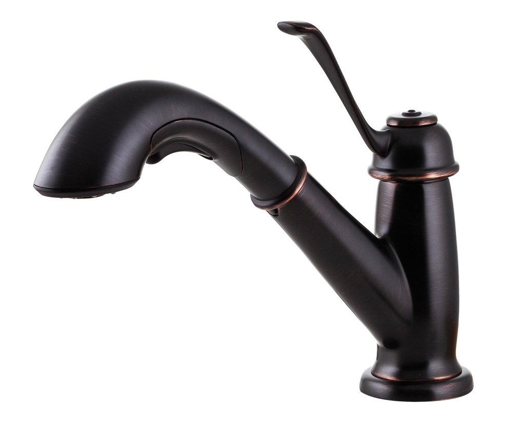 Pfister Tuscan Bronze 2.2 gpm Single Lever Handle Deckmount Kitchen Sink Faucet Pull-Out Spout 