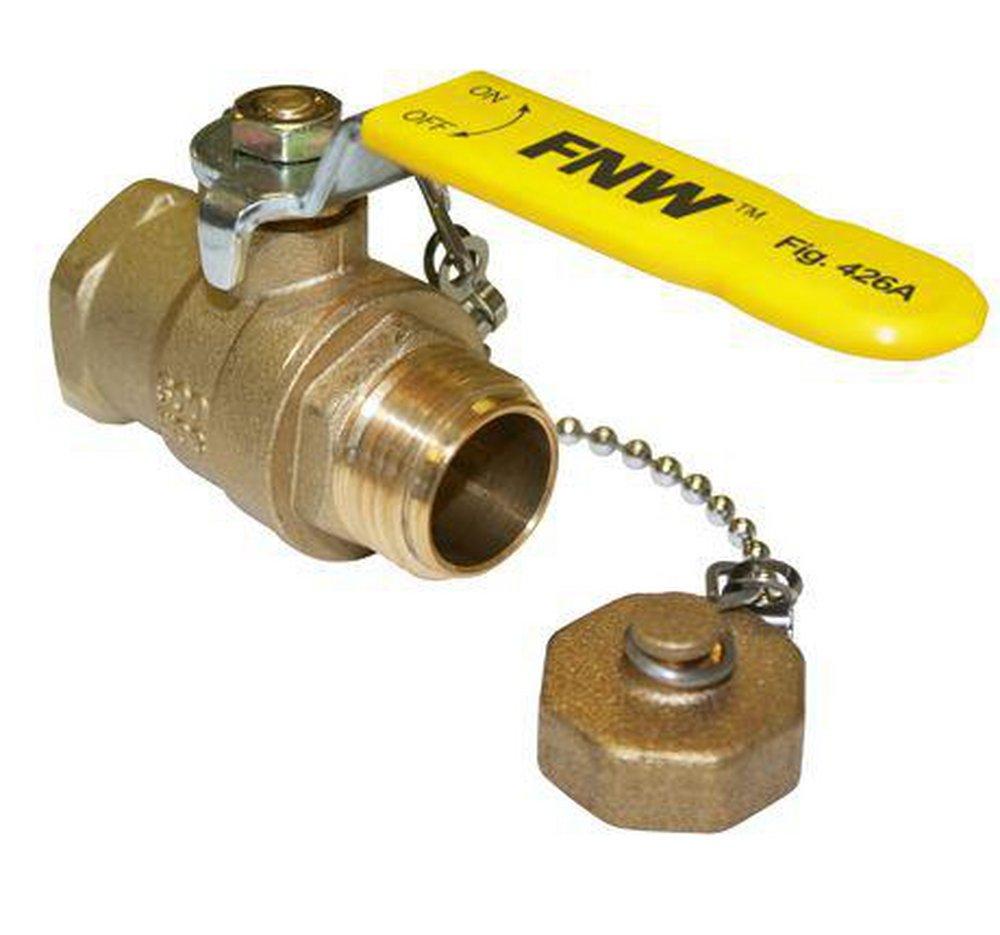 FNW&reg; Brass Full Port MIPT x Hose Ball Valve 
