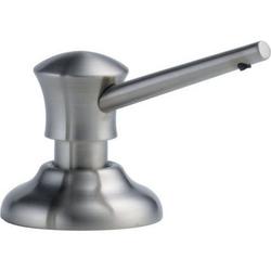 13 oz. Deck Mount Plastic Soap and Lotion Dispenser in Arctic Stainless