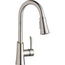 1.5 gpm 1-Hole Bar Faucet with Single Lever Handle and Pull-Down Spout in Lustrous Steel