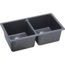 Elkay Dusk Grey 33 x 18-1/2 in. No Hole Composite Double Bowl Undermount Kitchen Sink 
