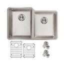 Elkay Antique Steel Two Handle Pull Down Bridge Kitchen Faucet 