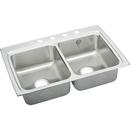 5-Hole 2-Bowl Topmount Kitchen Sink Kit with Center Drain