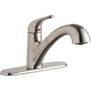 Elkay Lustrous Steel Single Handle Pull Out Kitchen Faucet 