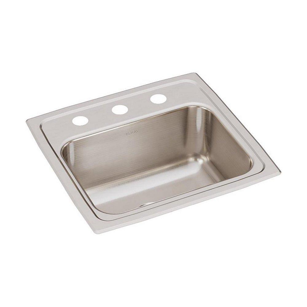 Elkay Lustrous Satin 17 x 16 in. 1 Hole Stainless Steel Single Bowl Drop-in Kitchen Sink 