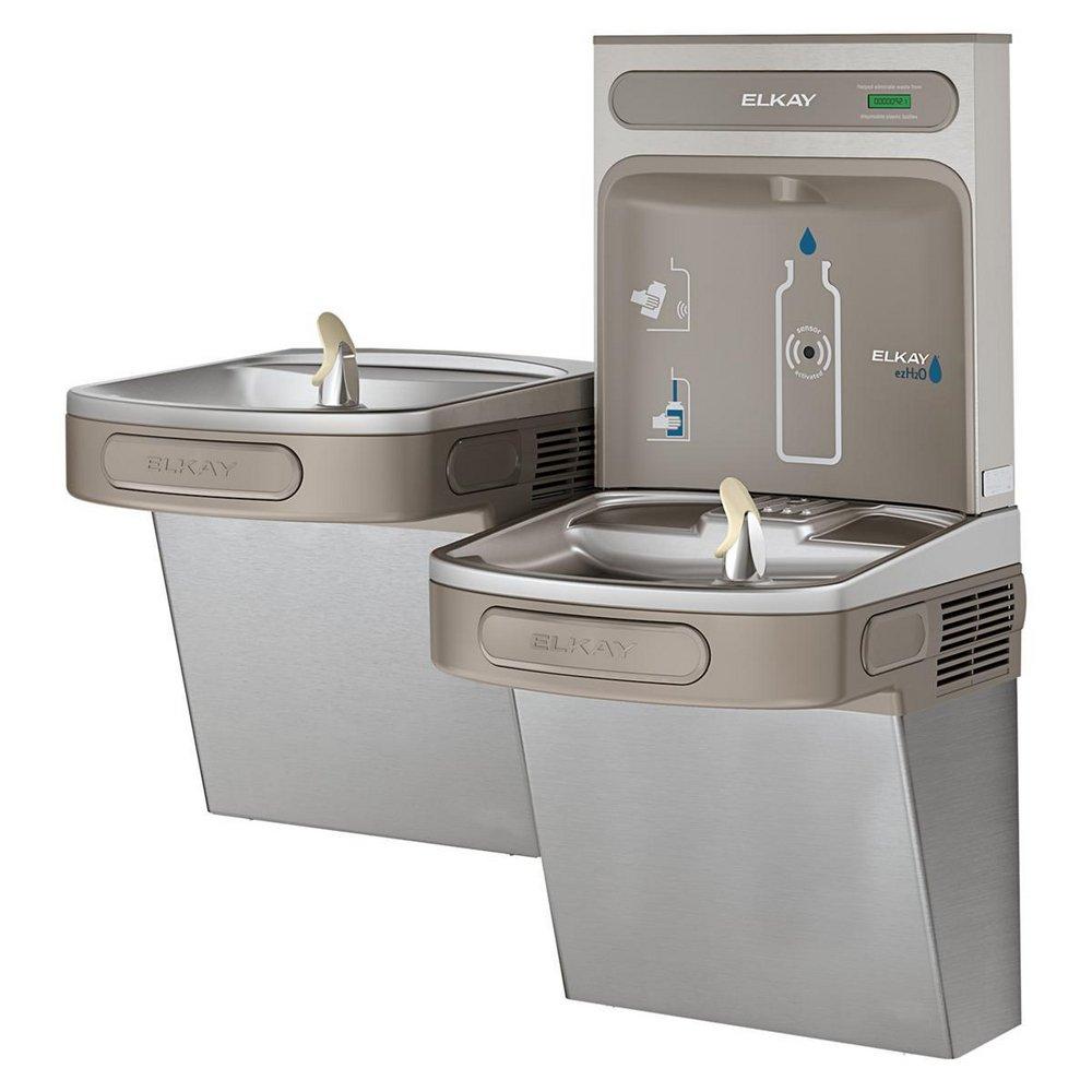 Elkay Stainless Steel 39-1/16 in. Bottle Filling Station with Water Cooler 
