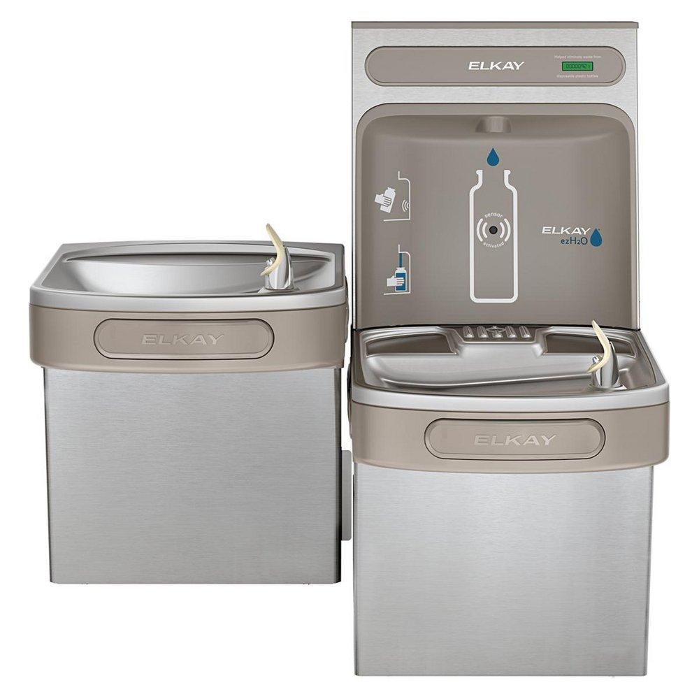 Elkay Stainless Steel 39-1/16 in. Bottle Filling Station with Water Cooler 