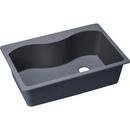 33 x 22 in. No Hole Composite Single Bowl Drop-in Kitchen Sink in Dusk Grey